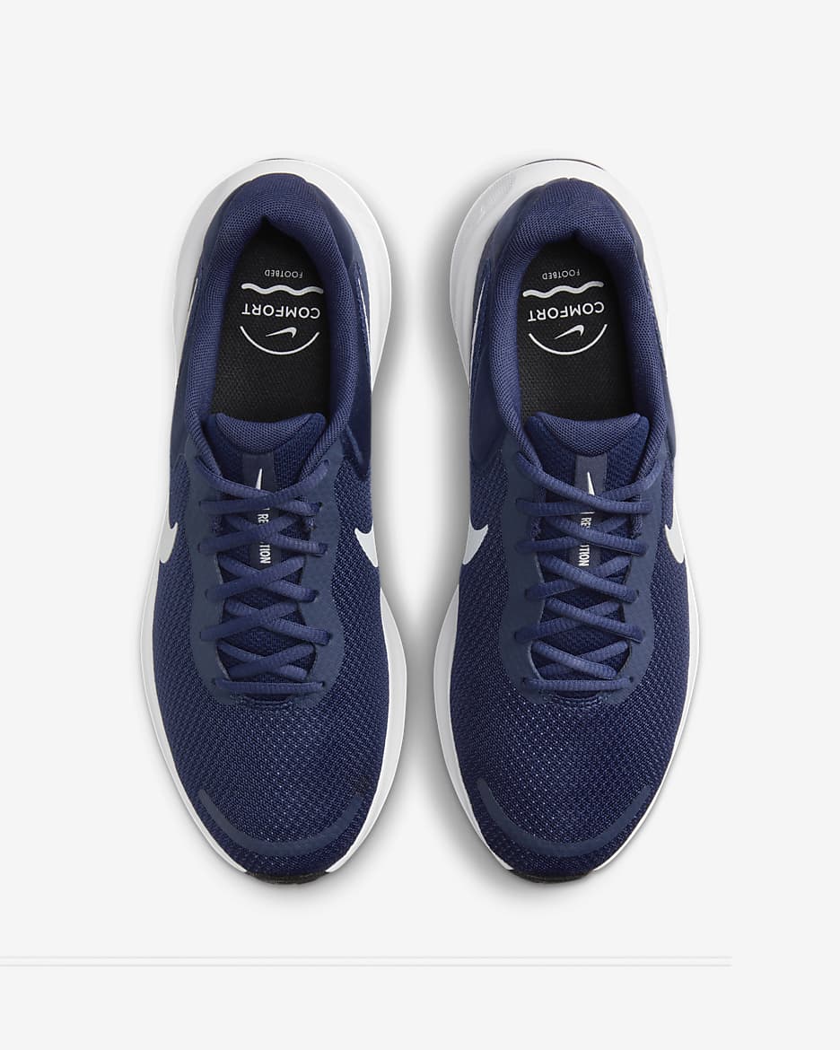 Nike Revolution 7 Erkek Yol Koşu Ayakkabısı - Midnight Navy/Siyah/Beyaz/Pure Platinum