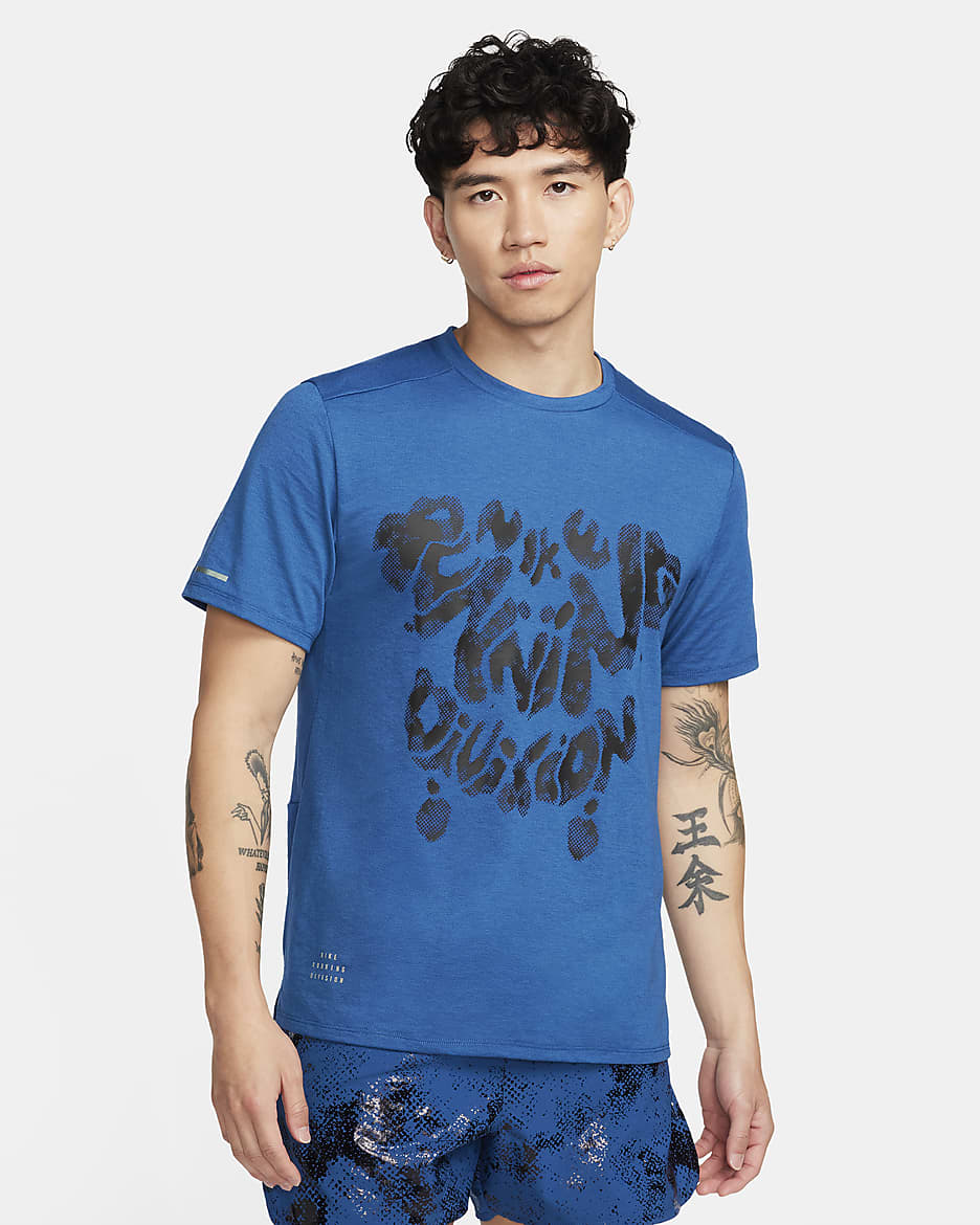 Nike Rise 365 Running Division Men's Dri-FIT Short-Sleeve Running Top - Court Blue/Black