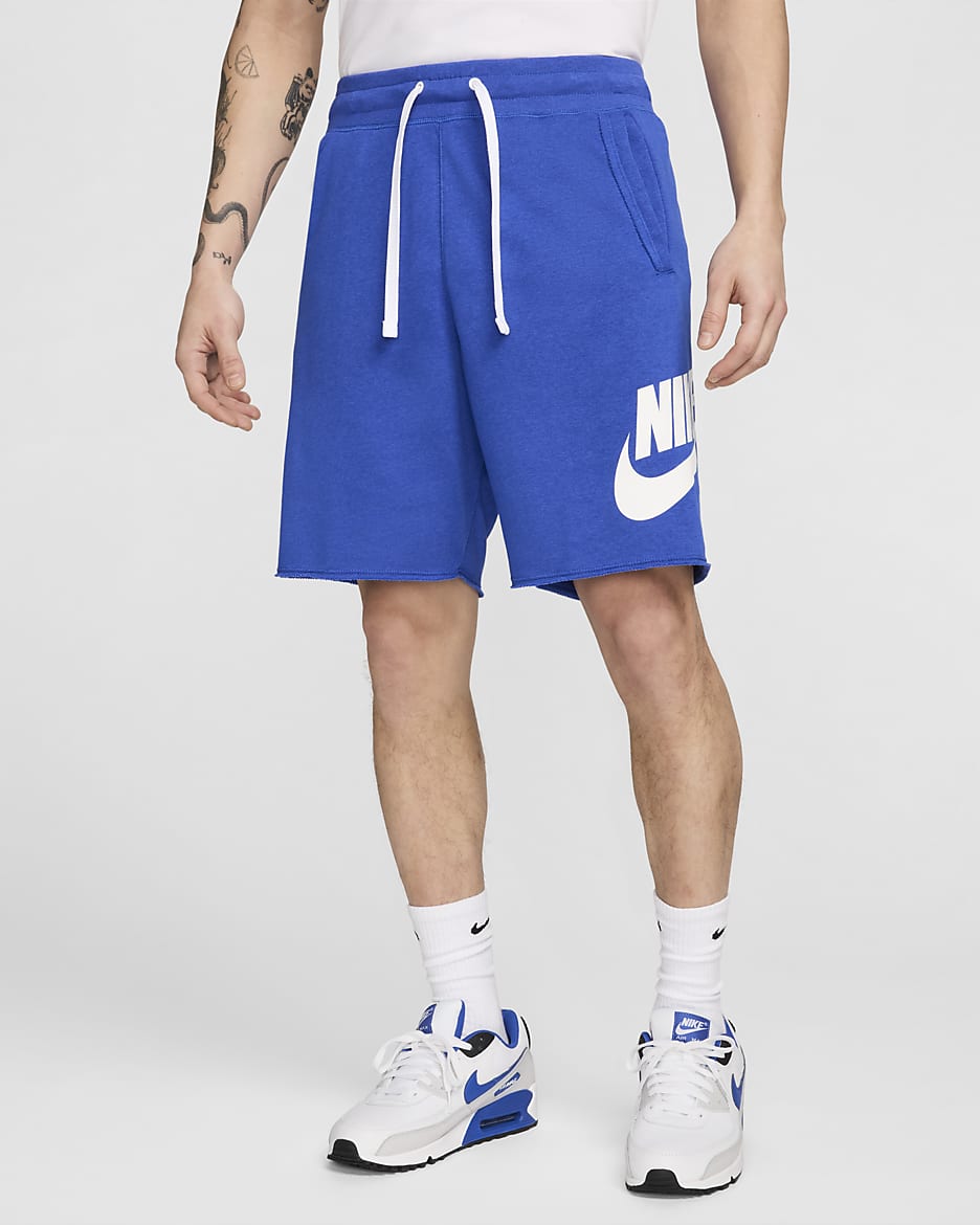 Nike Club Alumni Men's French Terry Shorts - Game Royal/White/White