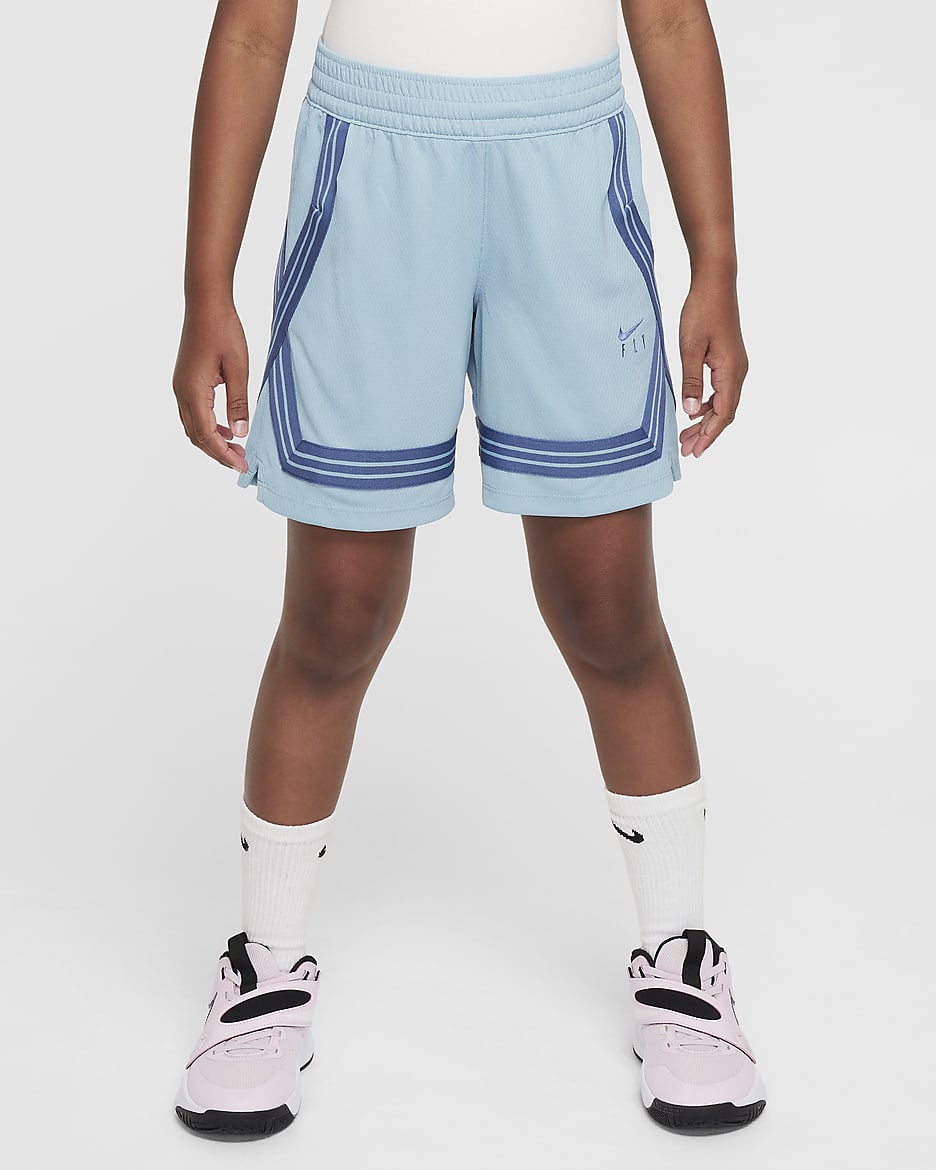 Nike Fly Crossover Big Kids' (Girls') Basketball Shorts - Denim Turquoise/Mystic Navy