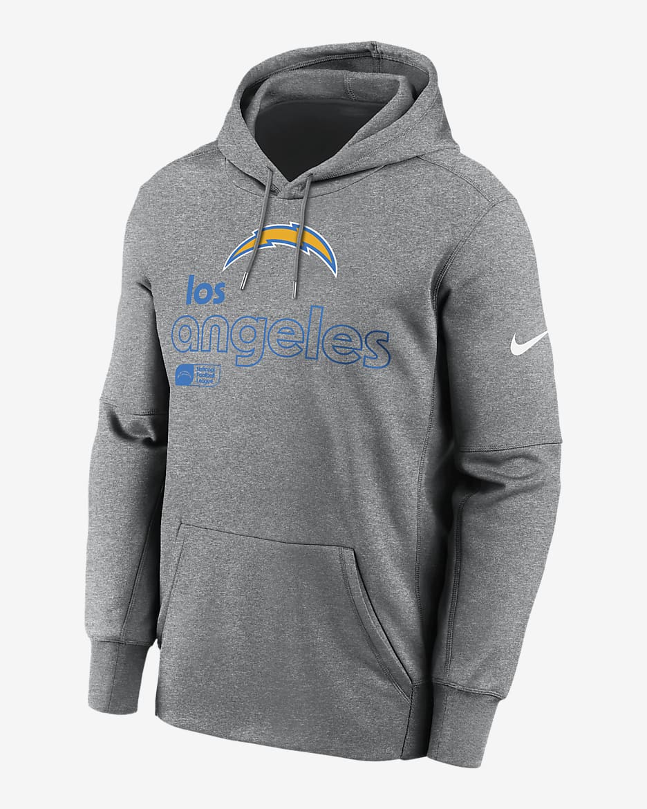 Los Angeles Chargers Men’s Nike Therma NFL Pullover Hoodie - Grey Heather