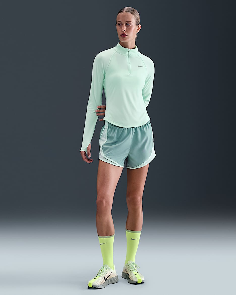 Nike Tempo Women's Dri-FIT Mid-Rise Brief-Lined Running Shorts - Cannon/Mint Foam/Cannon