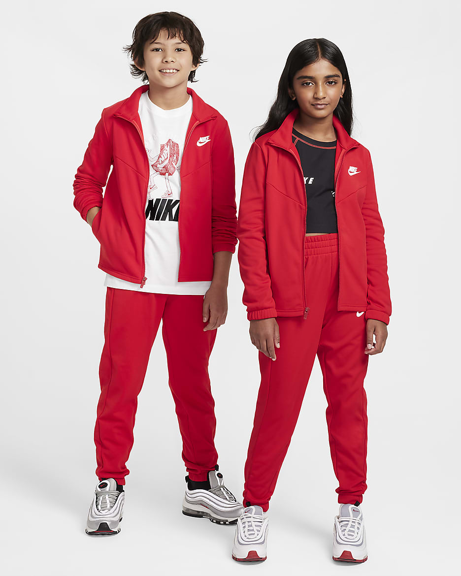 Nike Sportswear tracksuit til store barn - University Red/University Red/Hvit