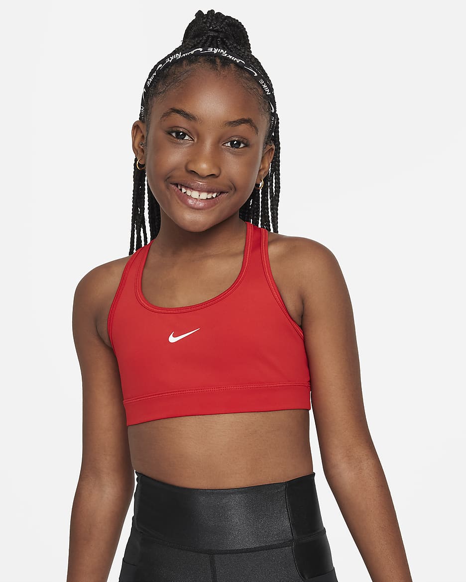 Nike Swoosh Girls' Sports Bra - University Red/White