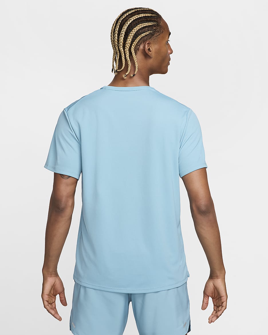 Nike Miler Dri-FIT UV rövid ujjú férfi futófelső - Denim Turquoise