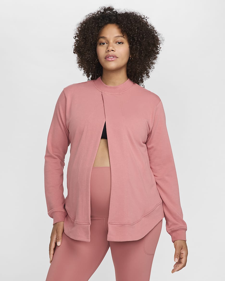 Sudadera reversible de tejido French Terry para mujer (Maternity) Nike (M) One - Rosa cañón