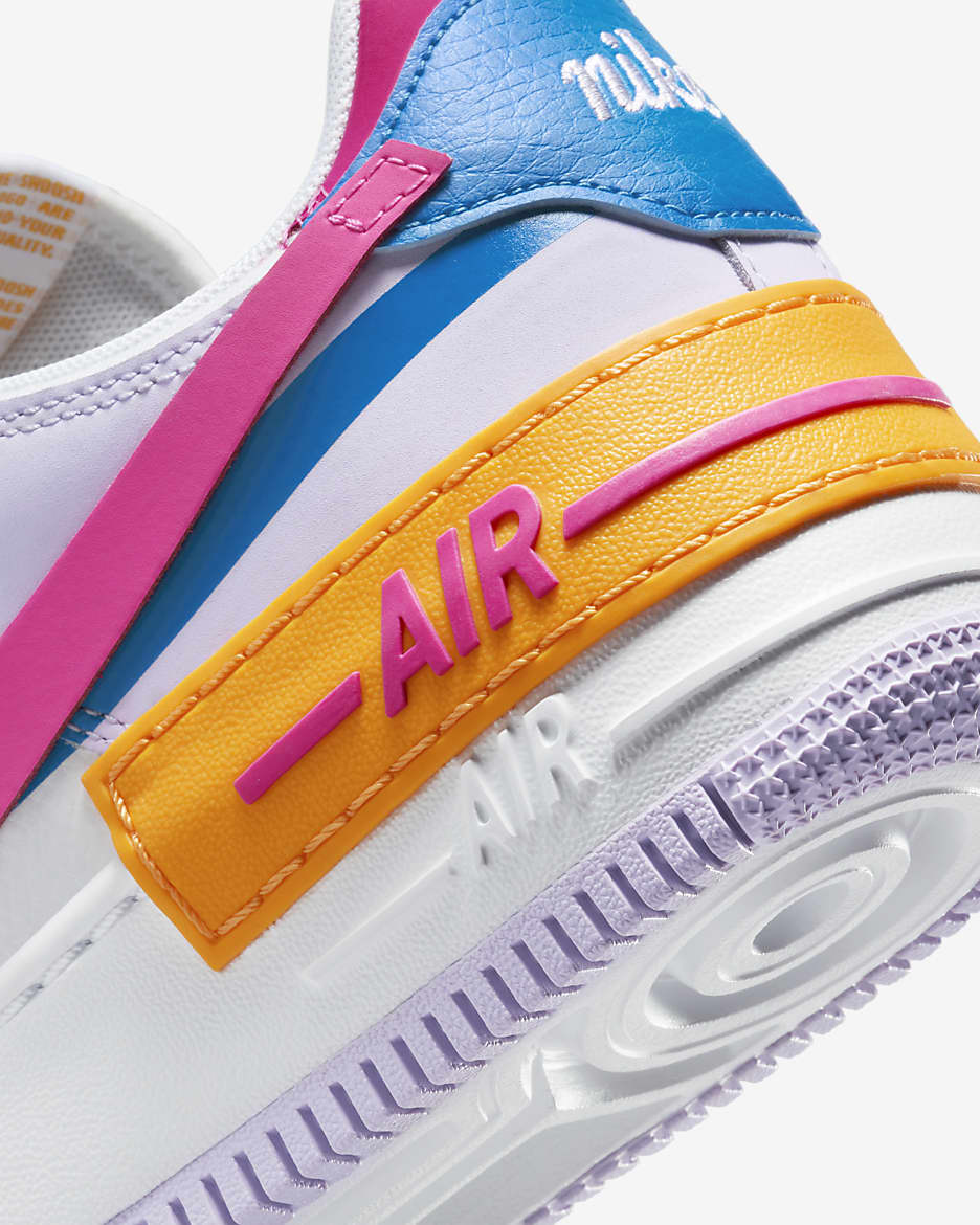 รองเท้าผู้หญิง Nike Air Force 1 Shadow - ขาว/Photo Blue/Lilac Bloom/Alchemy Pink