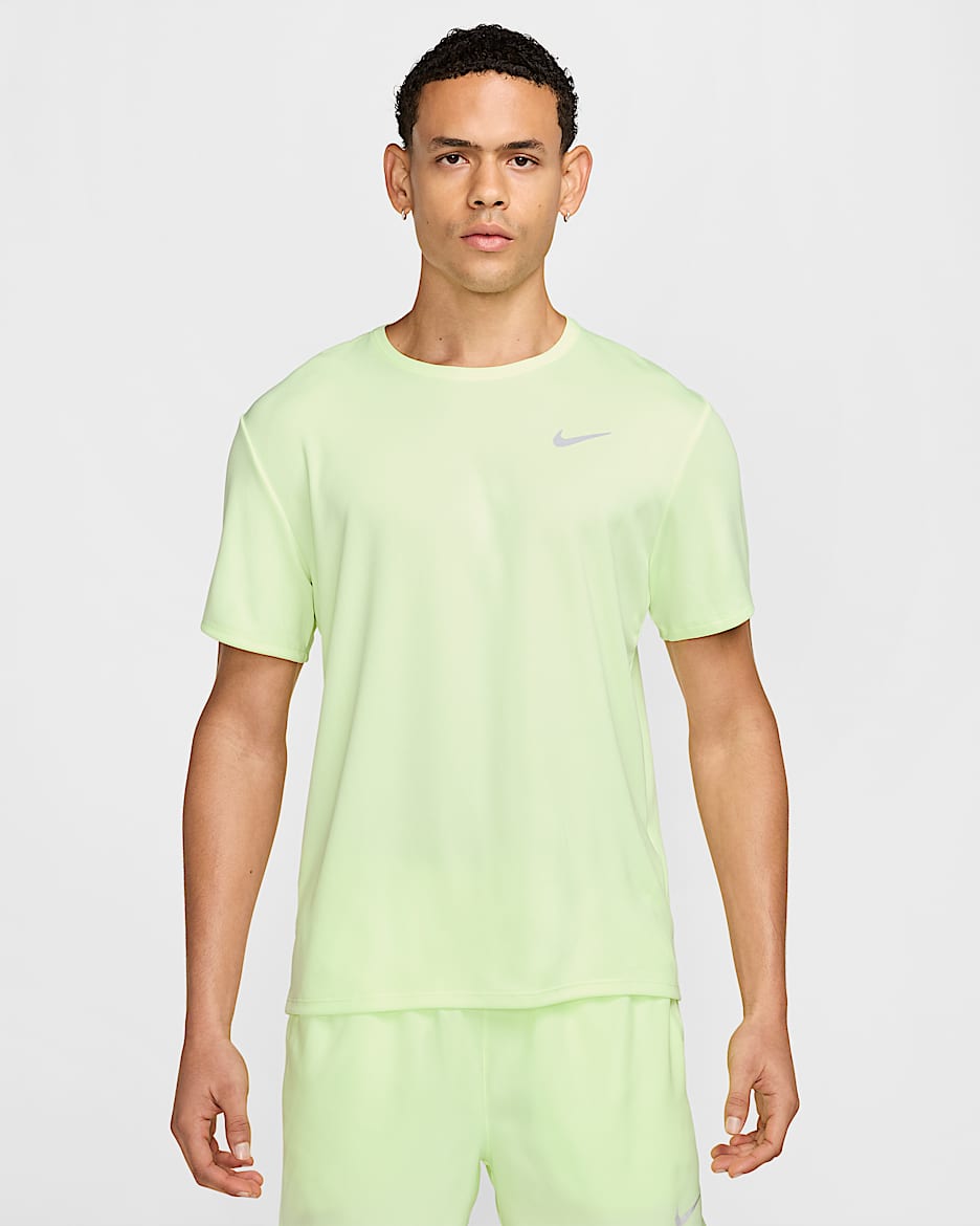 Nike Miler Men's Dri-FIT UV Short-Sleeve Running Top - Barely Volt