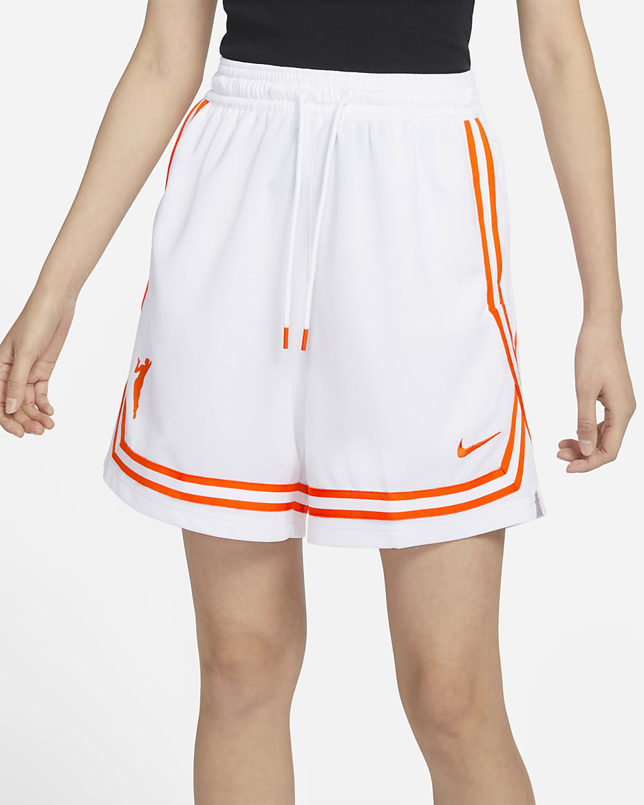 Short Nike Dri-FIT WNBA Team 13 pour femme - Blanc/Brilliant Orange