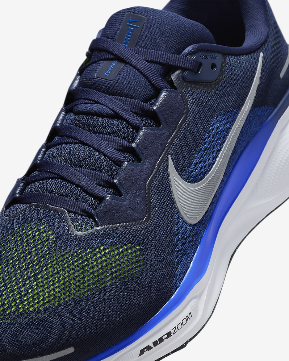 Nike Pegasus 41 Men's Road Running Shoes - Midnight Navy/Black/Volt/Reflective Silver