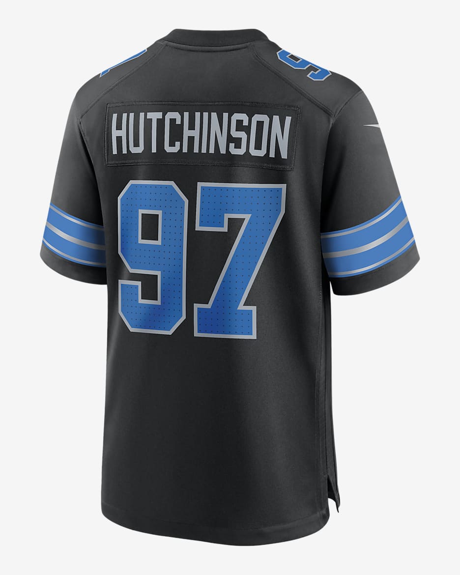 Jersey de fútbol americano Nike de la NFL Game para hombre Aidan Hutchinson Detroit Lions - Negro