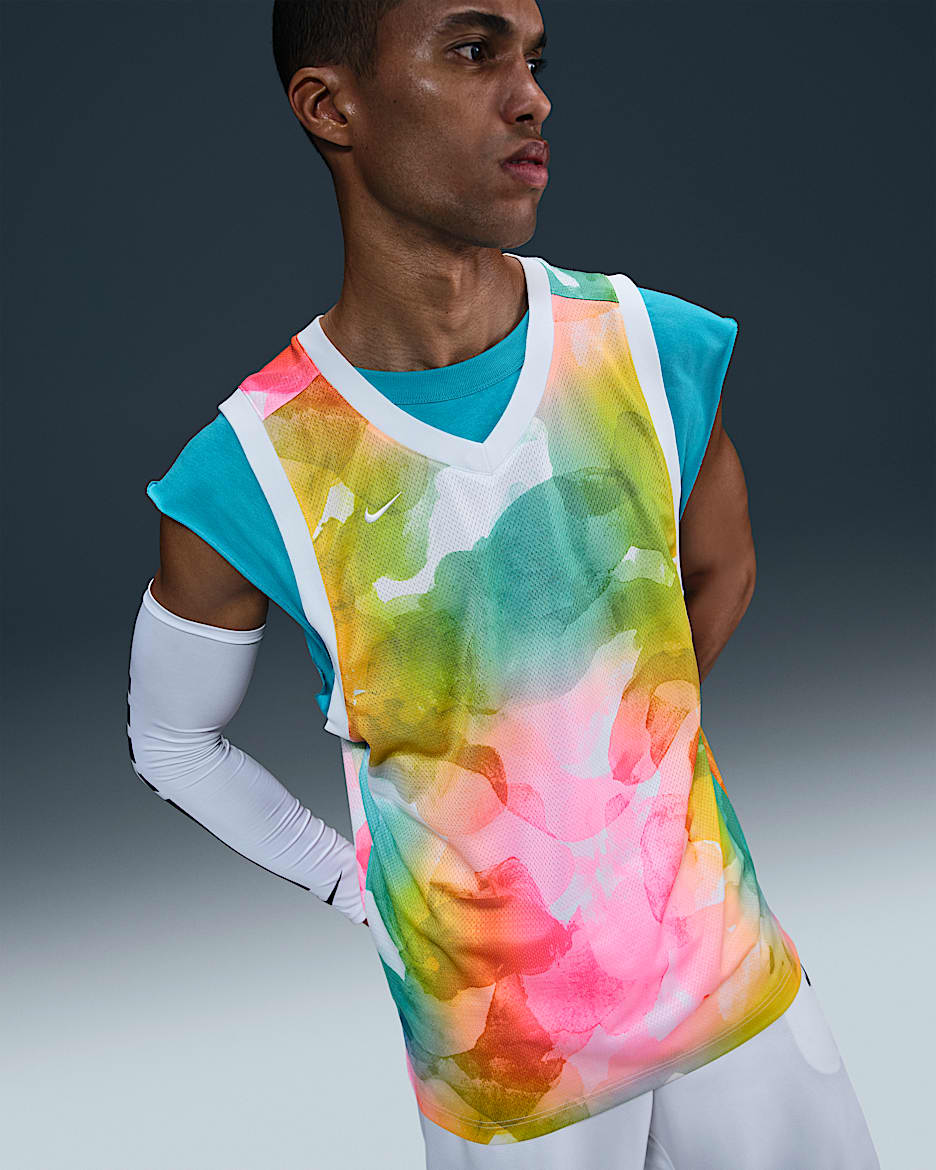 Nike DNA Men's Dri-FIT Basketball Jersey - Hyper Pink/White/Dusty Cactus/White