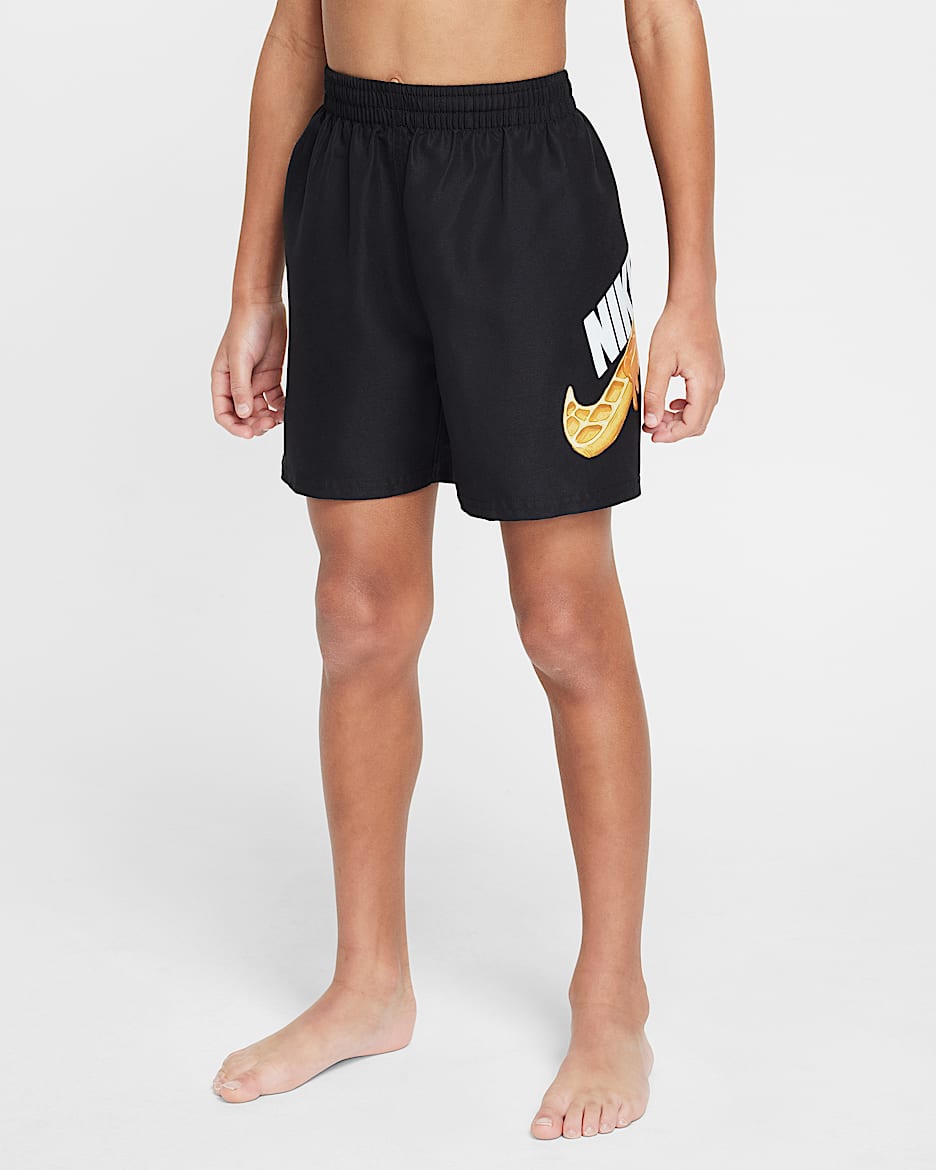 Traje de baño tipo short de voleibol con forro interior de 10 cm Nike Swim Breaker para niños talla grande - Negro