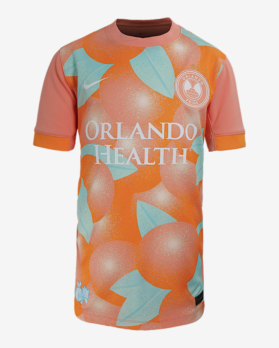 Orlando Pride FC 2025 Stadium Home Big Kids' Nike Dri-FIT NWSL Replica Jersey - Crimson Bliss/Orange Horizon