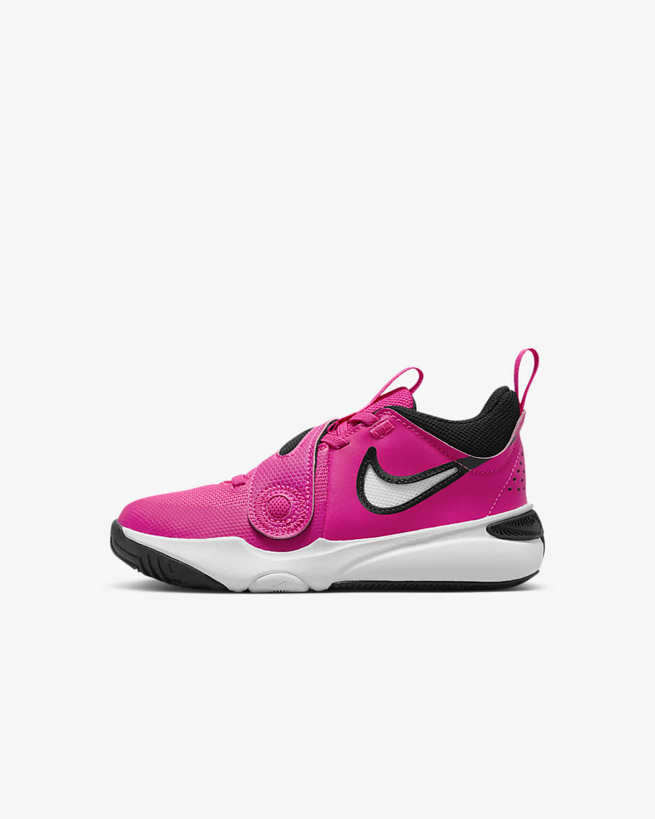 Nike Team Hustle D 11 Little Kids' Shoes - Fierce Pink/Black/White