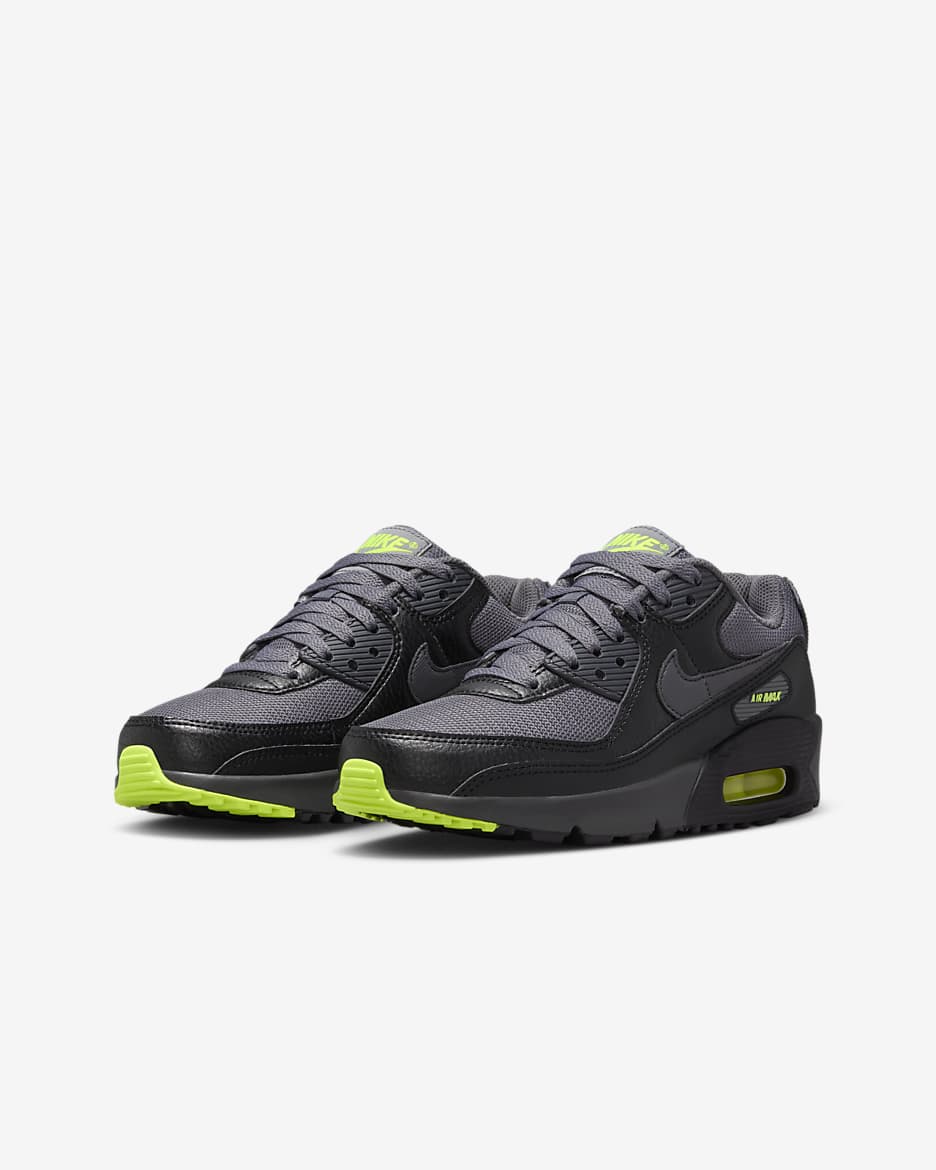 Sko Nike Air Max 90 Next Nature för ungdom - Svart/Volt/Volt/Dark Grey