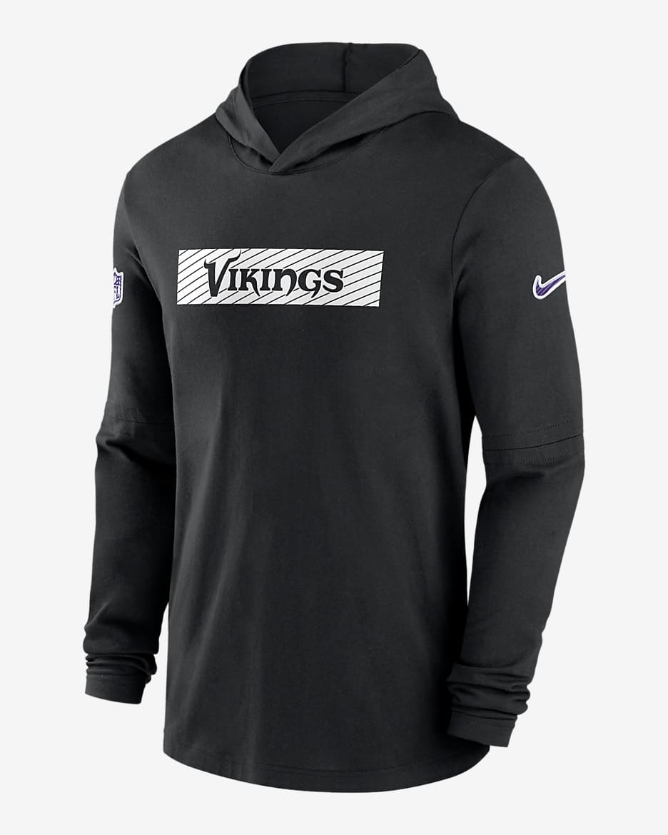 Minnesota Vikings Sideline Men's Nike Dri-FIT NFL Long-Sleeve Hooded Top - Black