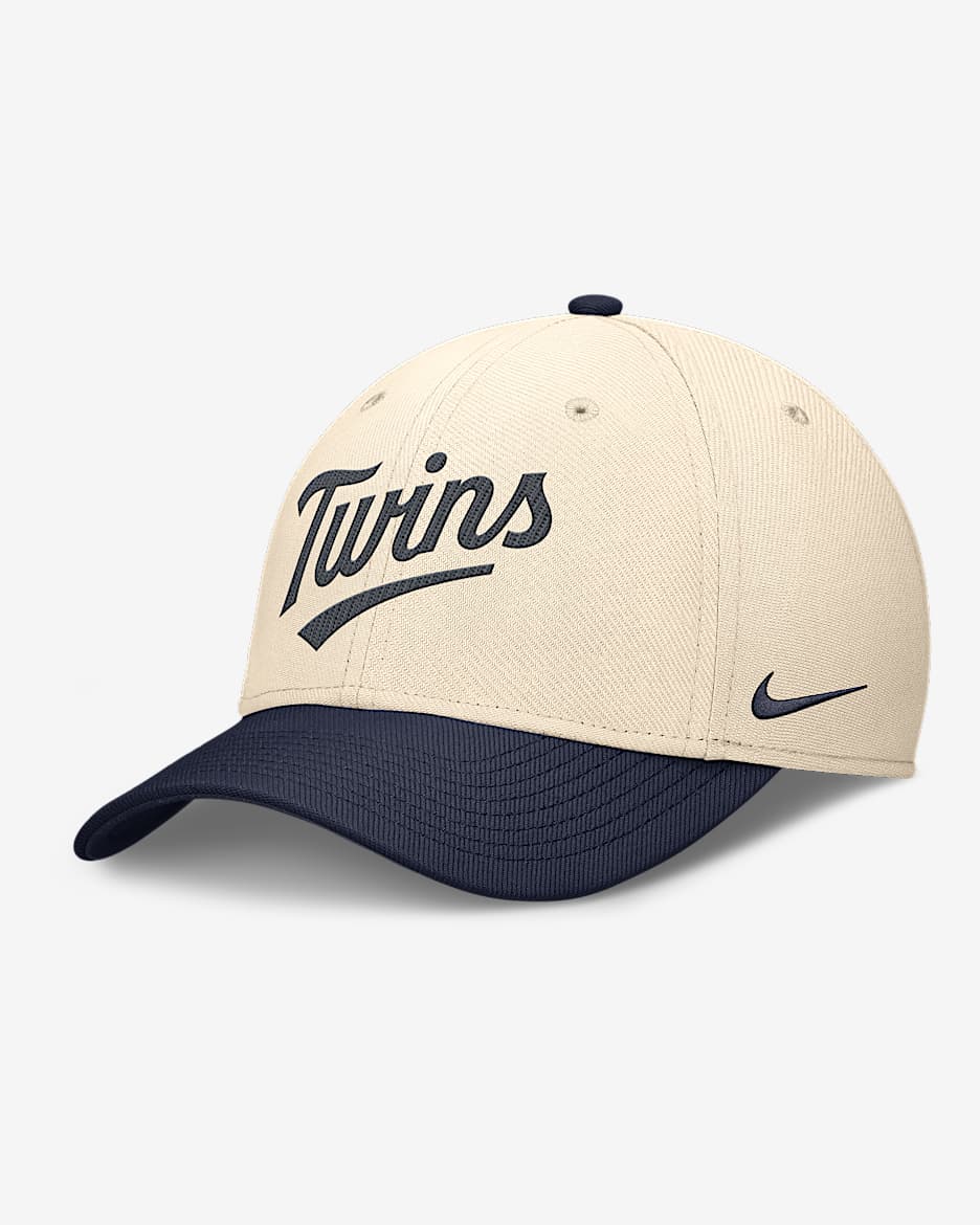 Minnesota Twins Statement Rise Swoosh Men's Nike Dri-FIT MLB Hat - Natural