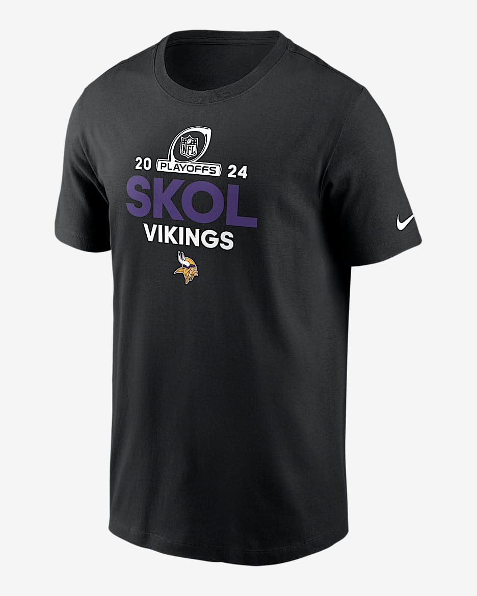 Playera Nike de la NFL para hombre Minnesota Vikings 2024 NFL Playoffs Men's Nike NFL T-Shirt - Negro