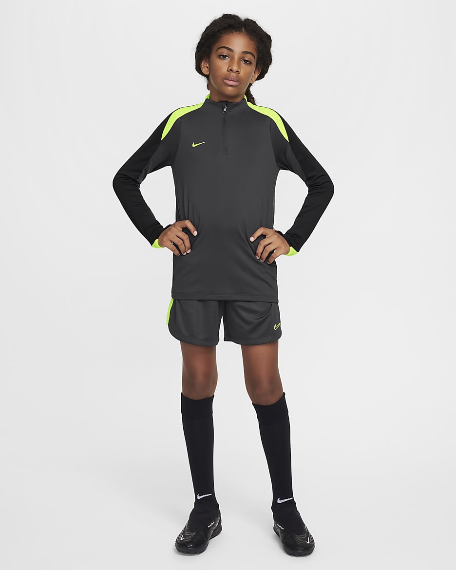 Haut d'entraînement de football Nike Dri-FIT Strike pour ado - Anthracite/Noir/Volt/Volt