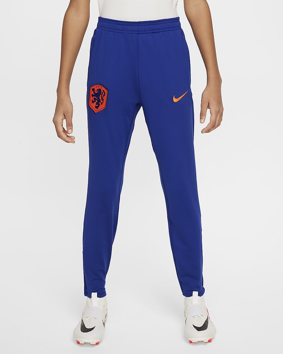 Países Bajos Strike Pantalón de fútbol de tejido Knit Nike Dri-FIT - Niño/a - Deep Royal Blue/Safety Orange/Safety Orange