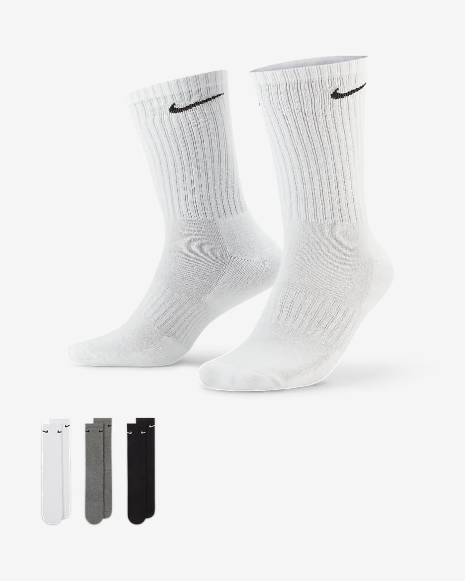 Nike Everyday Cushioned Training Crew Socks (3 Pairs) - Multi-Colour