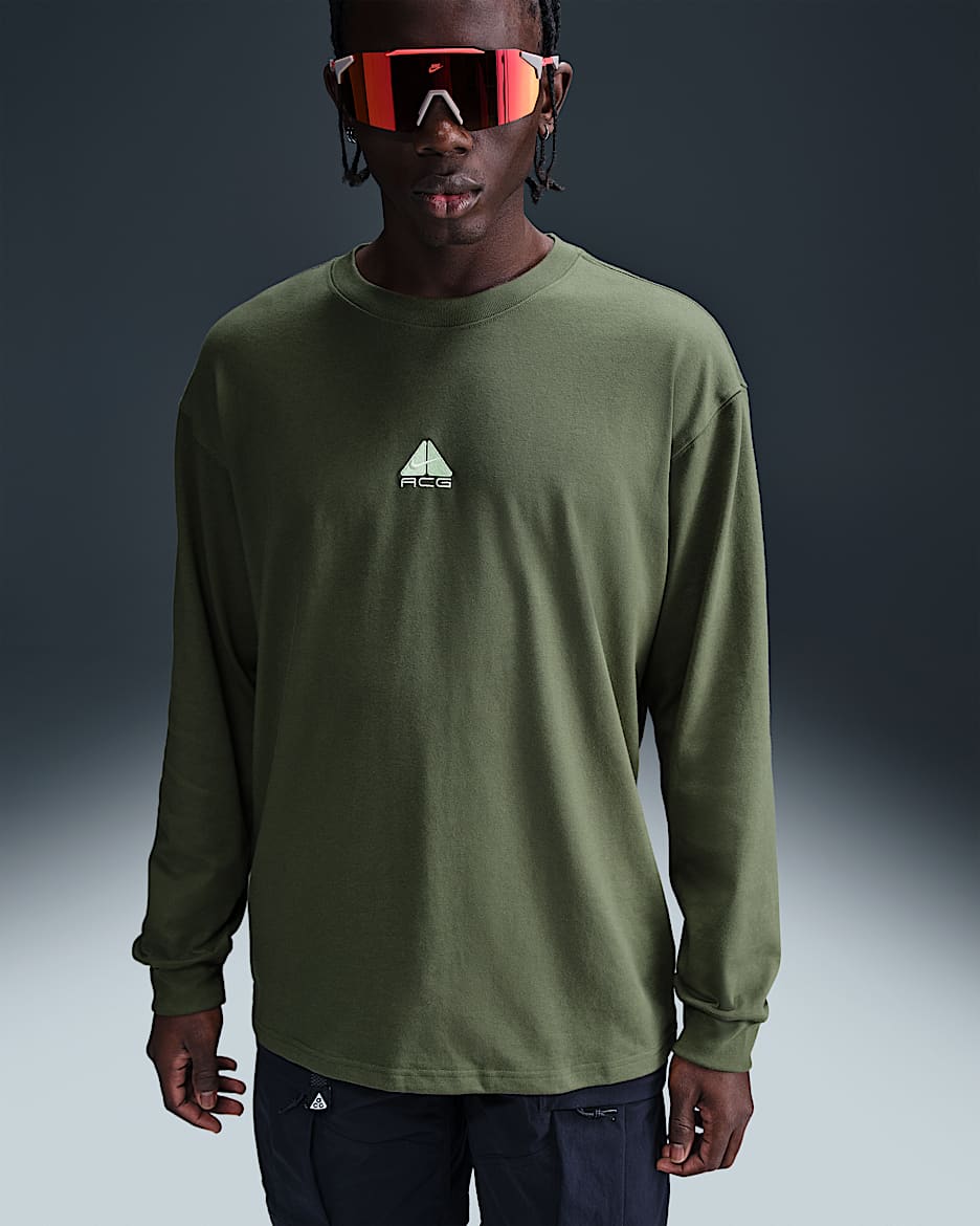 T-shirt a manica lunga Nike ACG "Lungs" – Uomo - Medium Olive