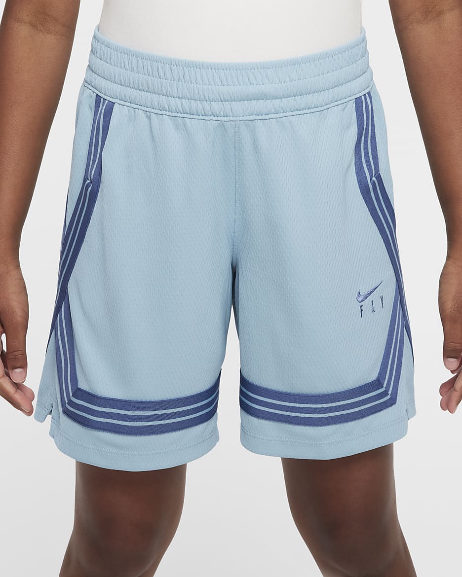 Nike Fly Crossover Big Kids' (Girls') Basketball Shorts - Denim Turquoise/Mystic Navy