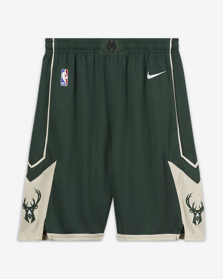 Milwaukee Bucks Icon Edition Older Kids' Nike NBA Swingman Shorts - Fir