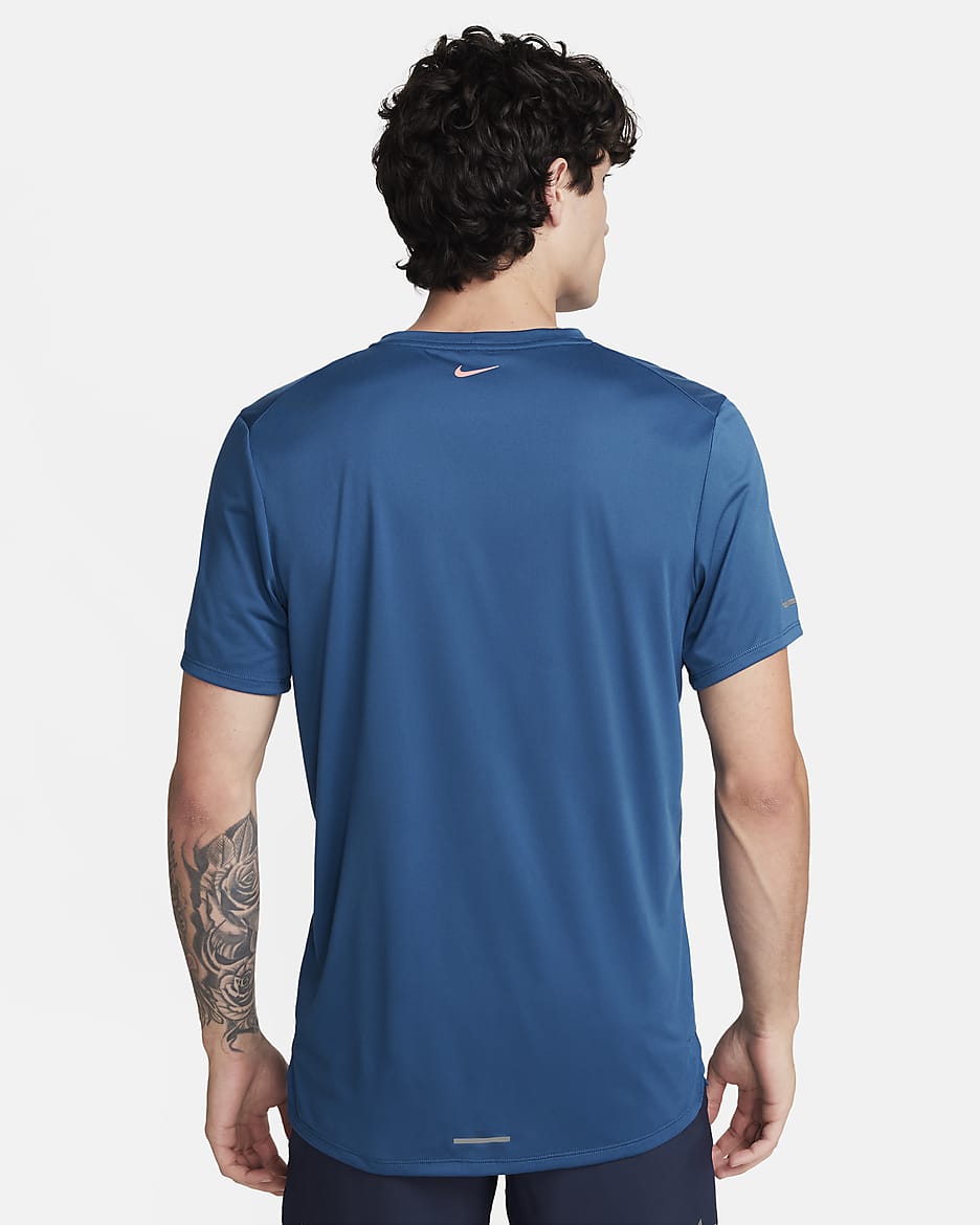 Maglia da running Dri-FIT a manica corta Nike Running Energy Rise 365 – Uomo - Court Blue/Safety Orange/Safety Orange