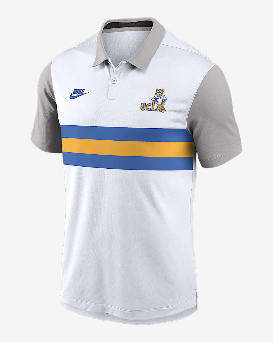 UCLA Athletic Prep Vapor Legacy Logo Men's Nike Dri-FIT College Polo - White