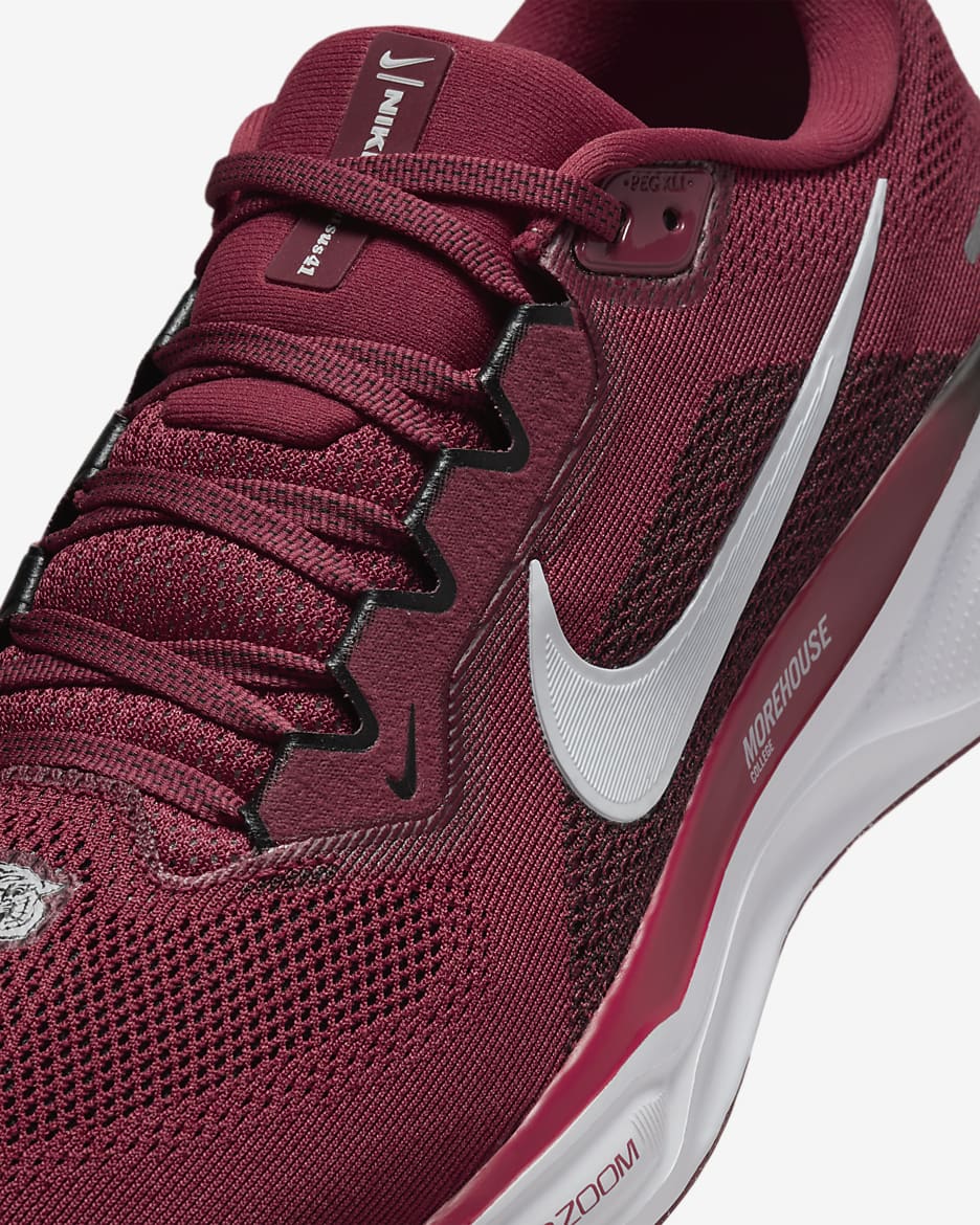 Morehouse Pegasus 41 Men's Nike College Road Running Shoes - Deep Garnet/White/Black/White