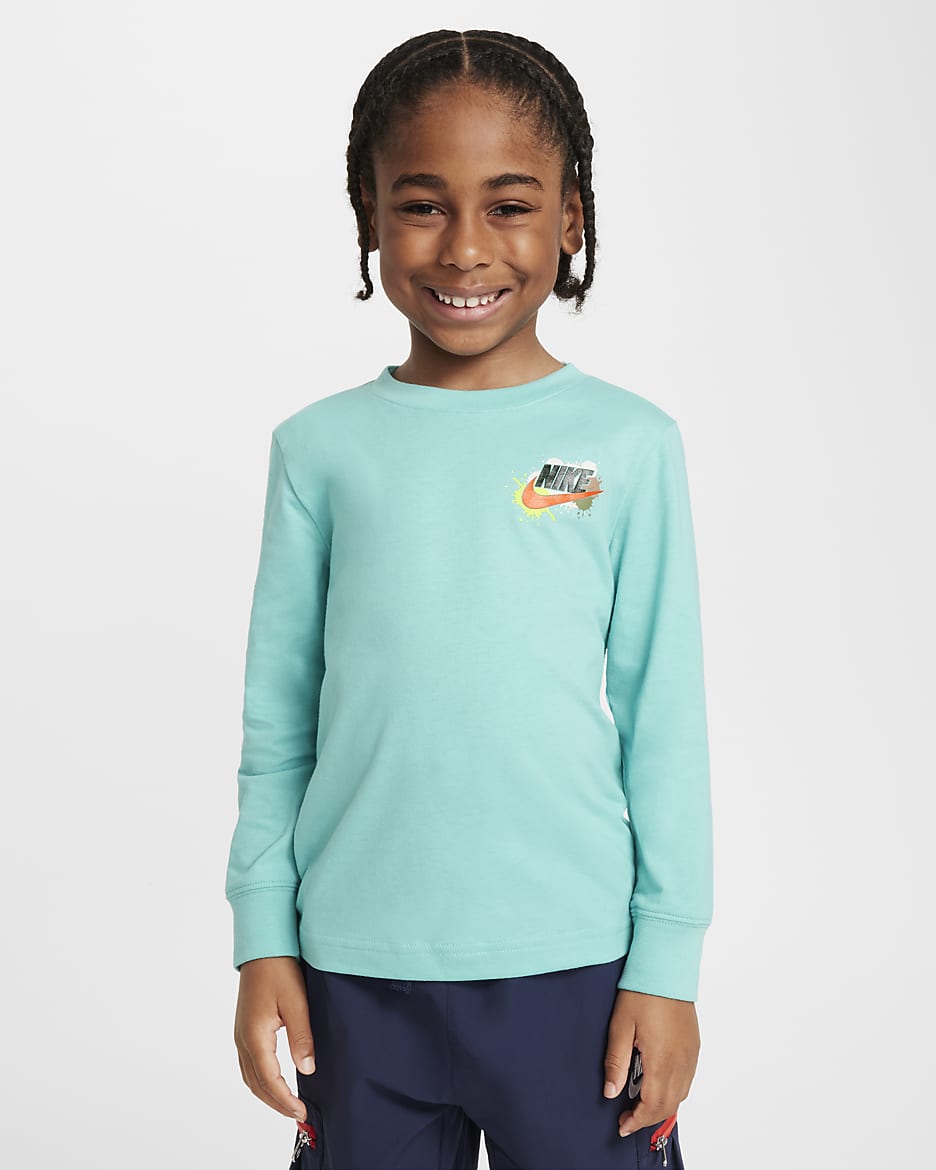 Nike "Express Yourself" Little Kids' Long Sleeve T-Shirt - Green Frost