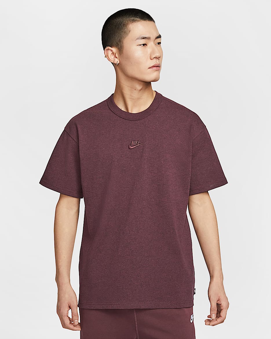 Nike Sportswear Premium Essentials Men's T-Shirt - Burgundy Crush/Heather