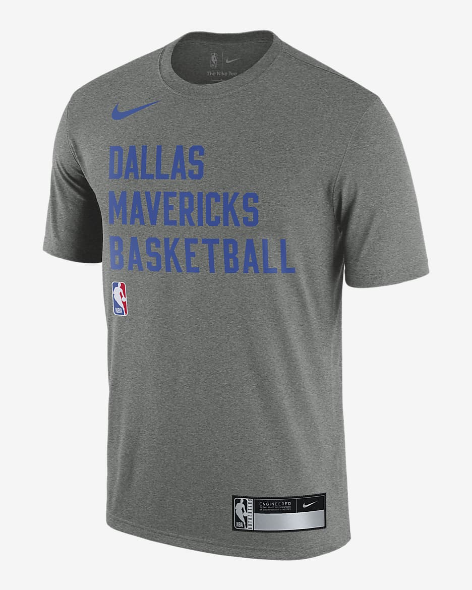 Dallas Mavericks Men's Nike Dri-FIT NBA Practice T-Shirt - Tumbled Grey/Flat Silver/Heather