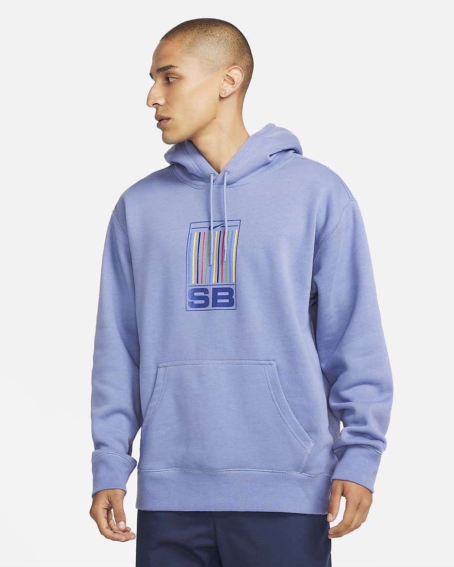 Sudadera con capucha de skateboarding estampada Nike SB - Índigo mundial/Blanco