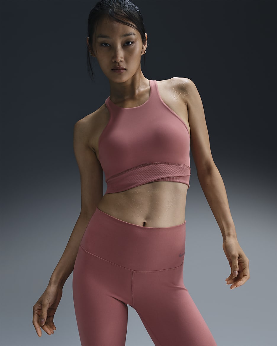 Nike One Twist Women's Light-Support Lightly Lined High-Neck Sports Bra - Canyon Pink/Canyon Pink/White