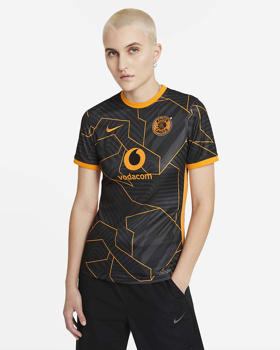 Kaizer Chiefs F.C. 2021/22 Stadium Away Women's Nike Dri-FIT Football Shirt - Black/Taxi
