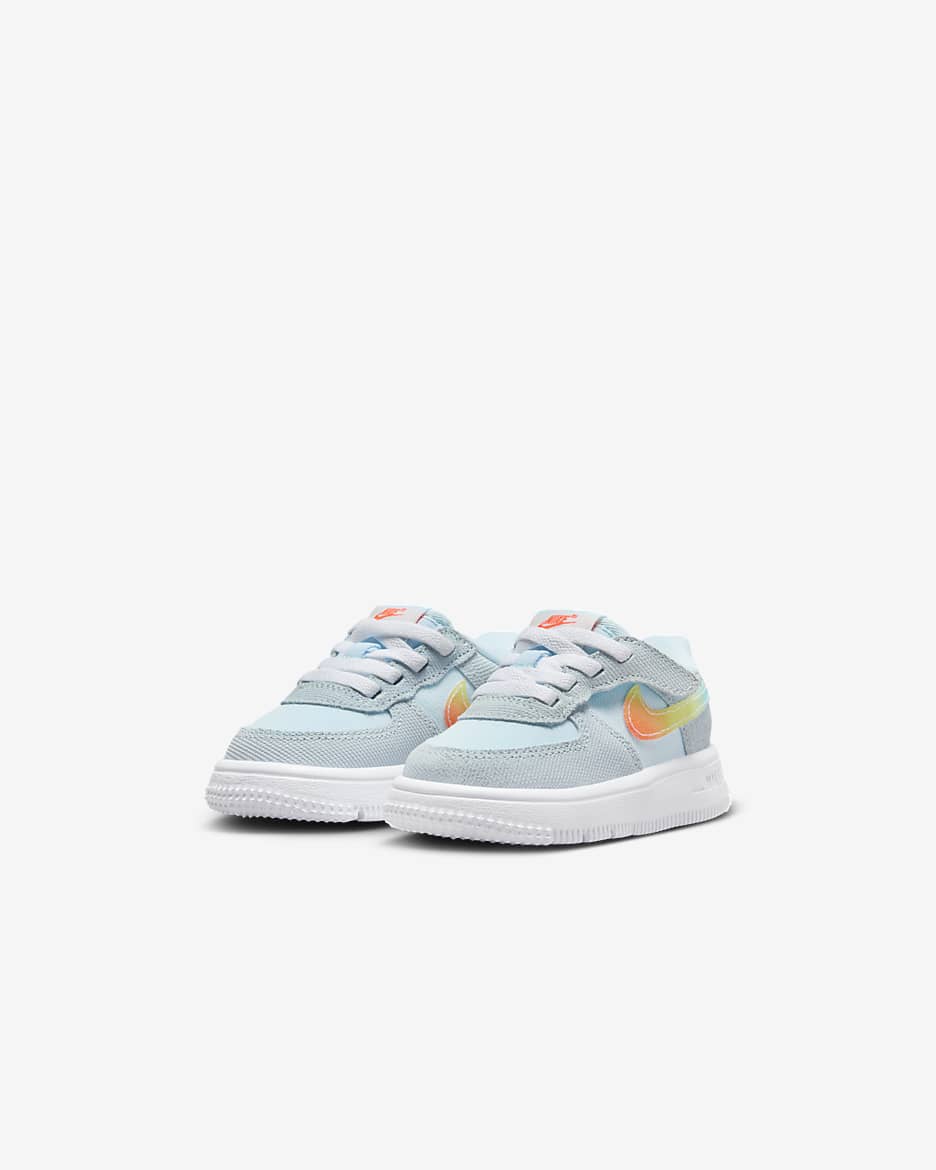 Nike Force 1 Low EasyOn Baby/Toddler Shoes - Glacier Blue/Light Lemon Twist/Aquarius Blue/Total Orange