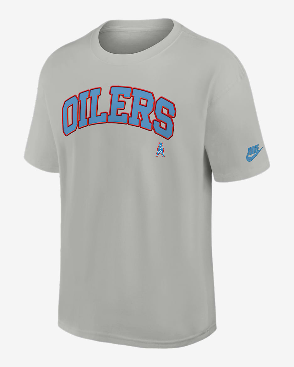 Playera Nike de la NFL para hombre Tennessee Titans Rewind Statement Max90 - Plata medio
