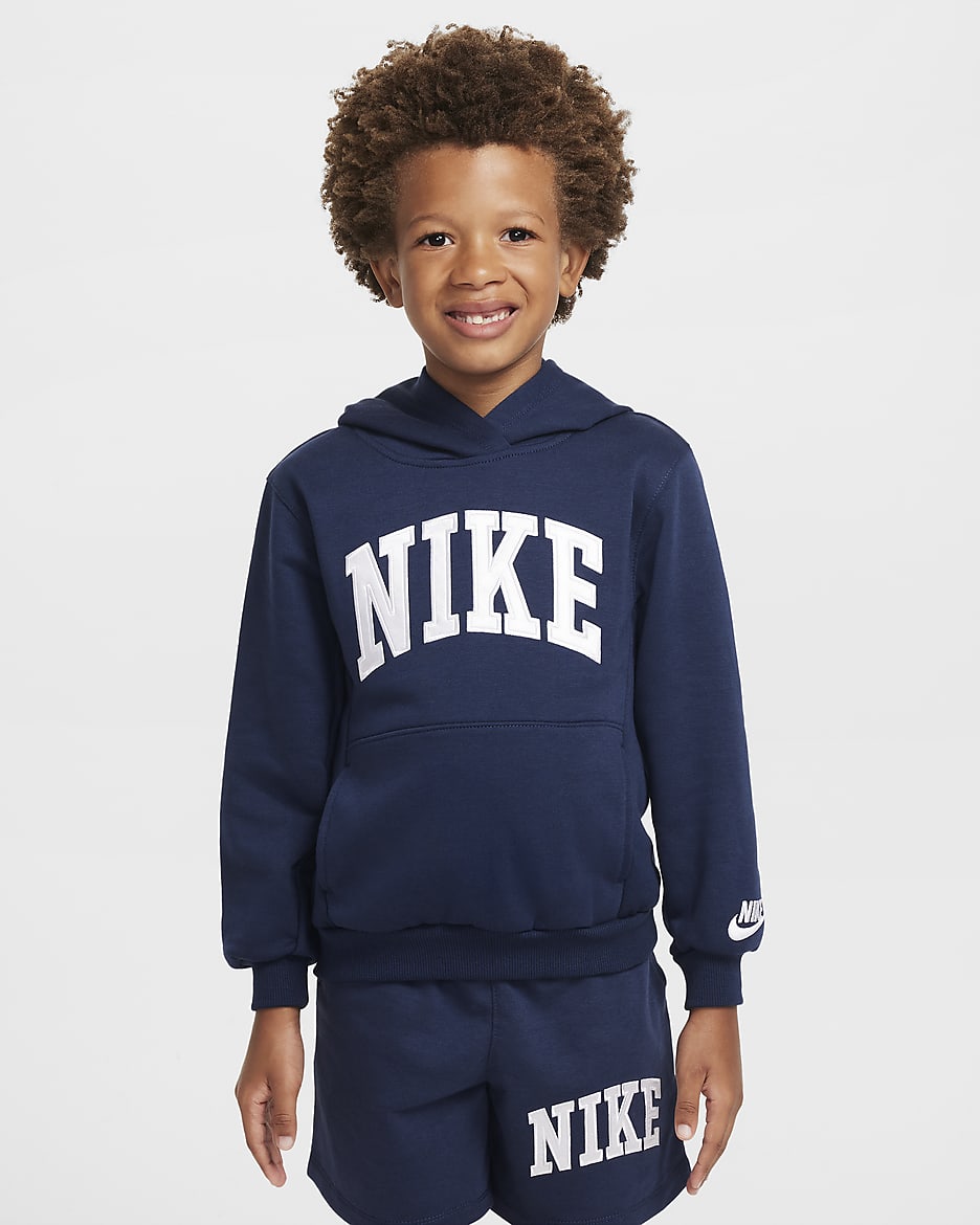 Nike Sportswear Club Little Kids' Applique Fleece Pullover Hoodie - Midnight Navy