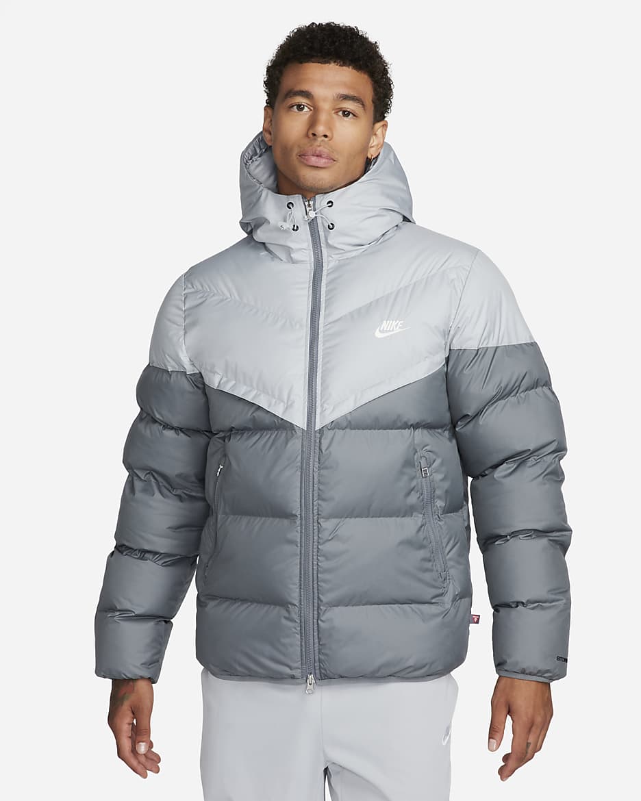Nike Windrunner PrimaLoft® Men's Storm-FIT Hooded Puffer Jacket - Light Smoke Grey/Smoke Grey/Sail