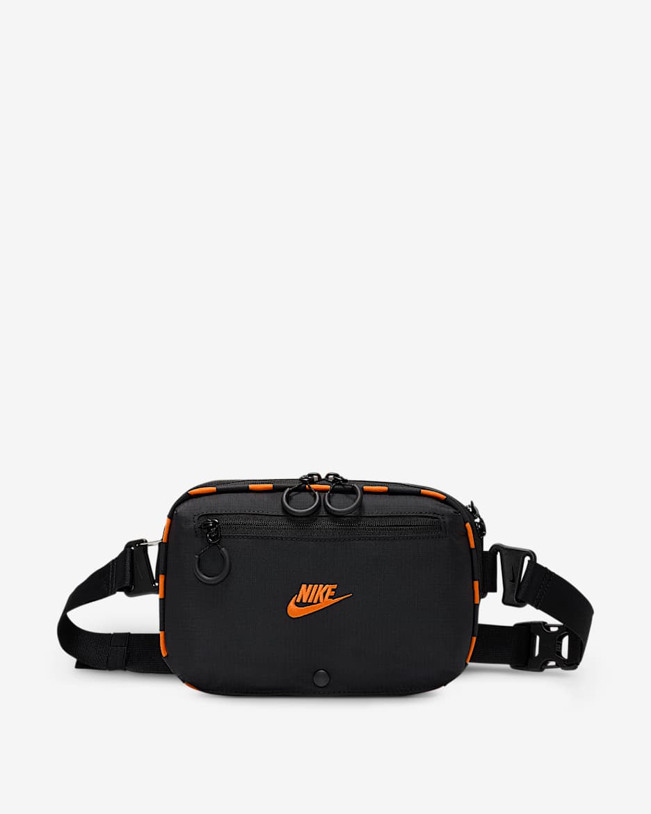 Nike Hayward Patrol Crossbody-Tasche (4 l) - Schwarz/Schwarz/Safety Orange