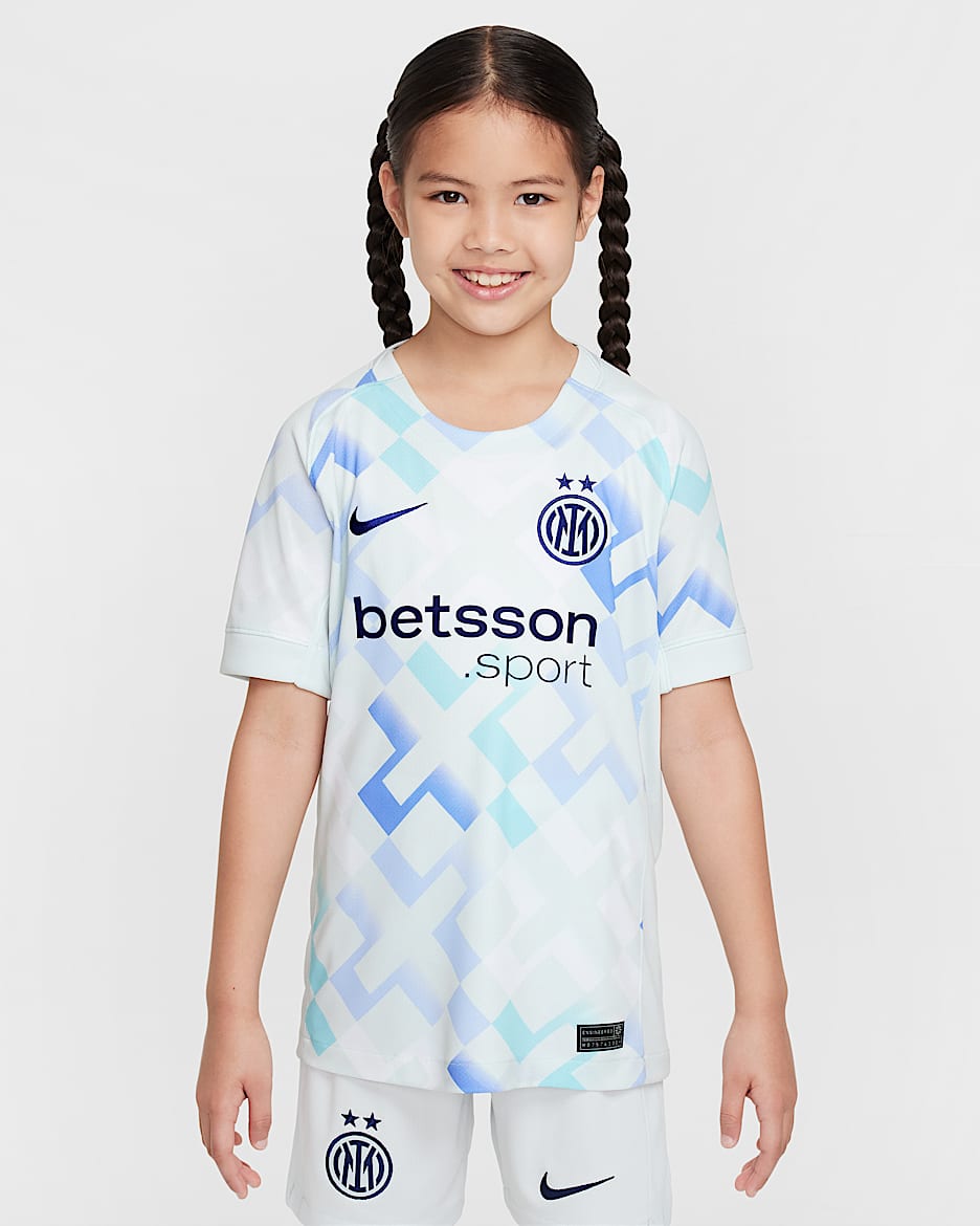 Segunda equipación Stadium Inter de Milán 2025/26 Camiseta de fútbol Replica Nike Dri-FIT - Niño/a - Ghost Aqua/Blanco/Blue Void