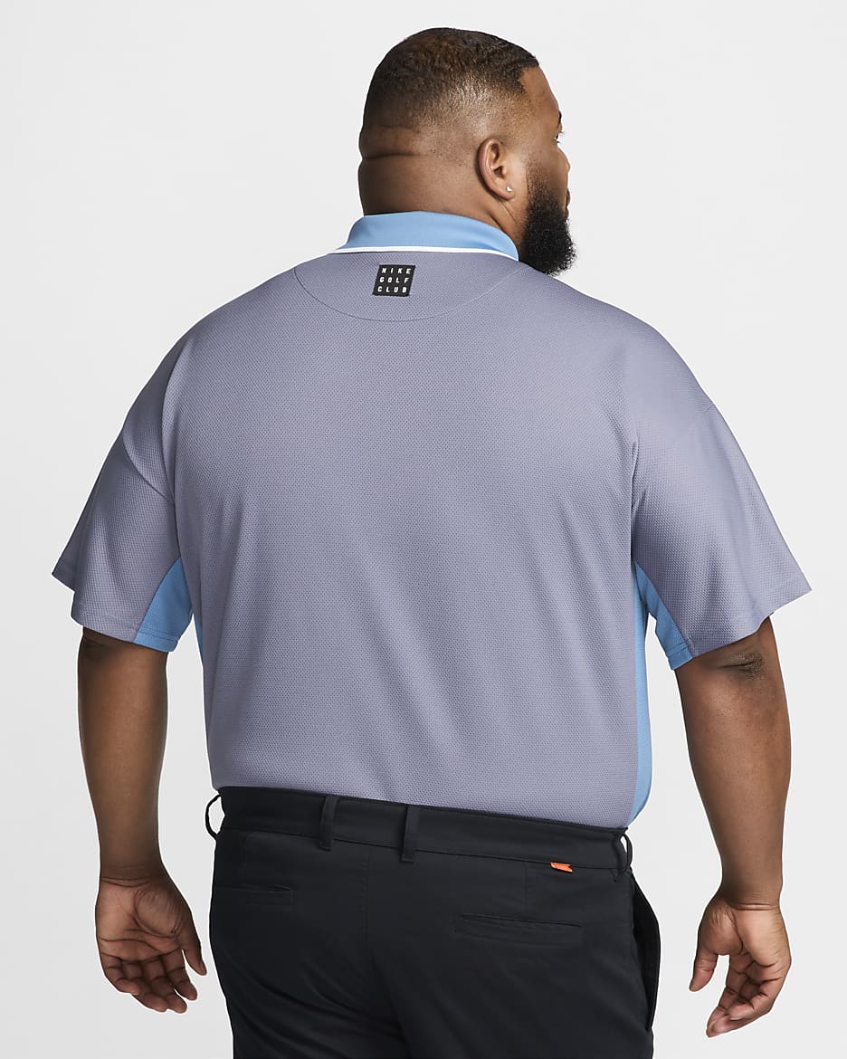 Nike Golf Club Dri-FIT galléros férfi golfpóló - Armory Navy/Light Carbon/Aegean Storm/Fehér