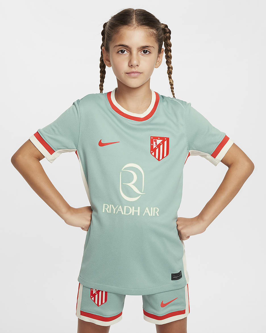 Atlético Madrid 2024/25 Stadium Away Nike Replika Fußballtrikot mit Dri-FIT-Technologie (ältere Kinder) - Cannon/Phantom/Light Crimson/Light Crimson