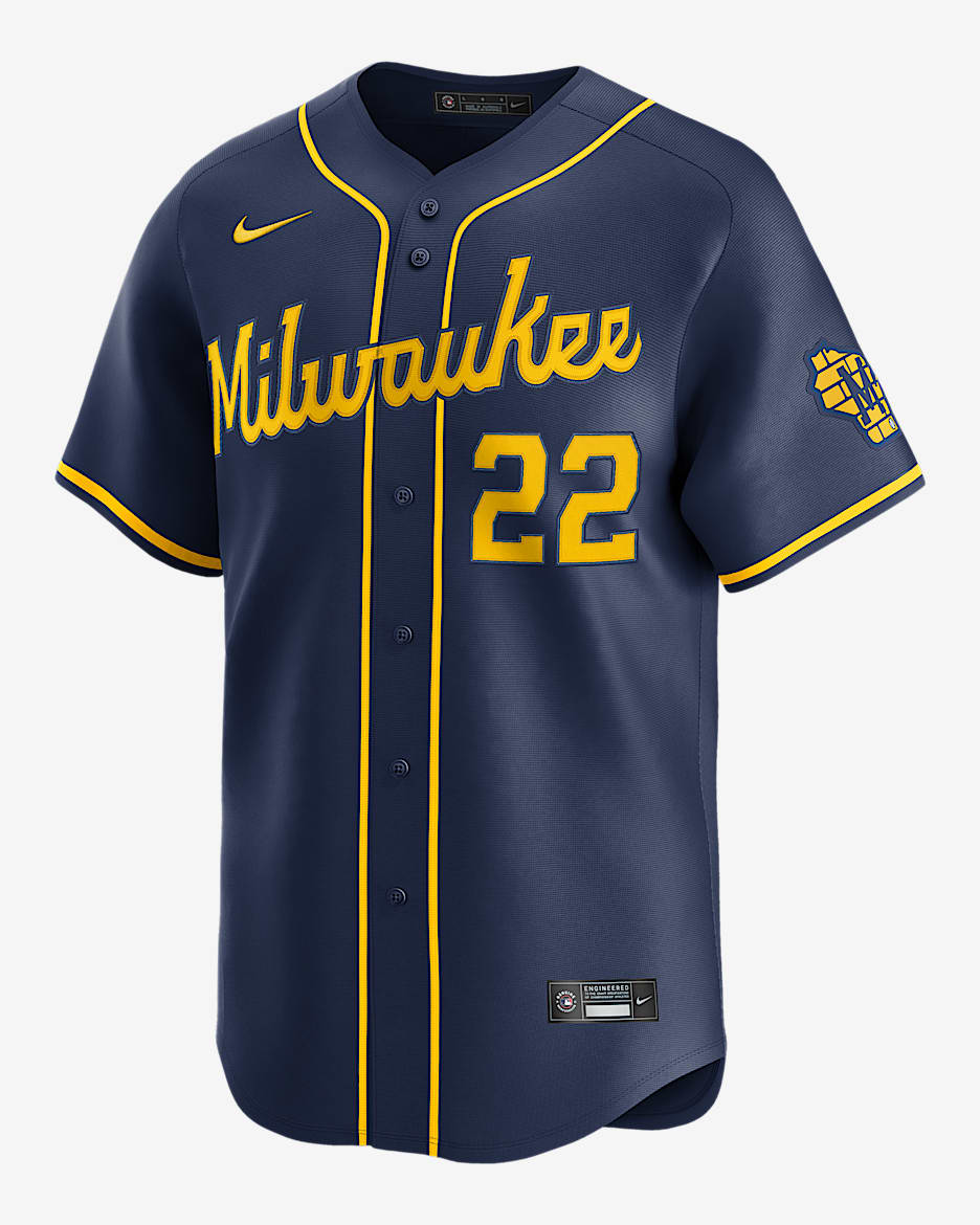 Christian Yelich Milwaukee Brewers Men's Nike Dri-FIT ADV MLB Limited Jersey - Navy