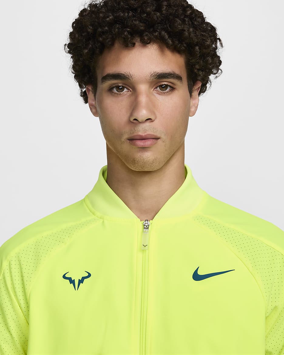 Nike Dri-FIT Rafa Men's Tennis Jacket - Volt/Geode Teal