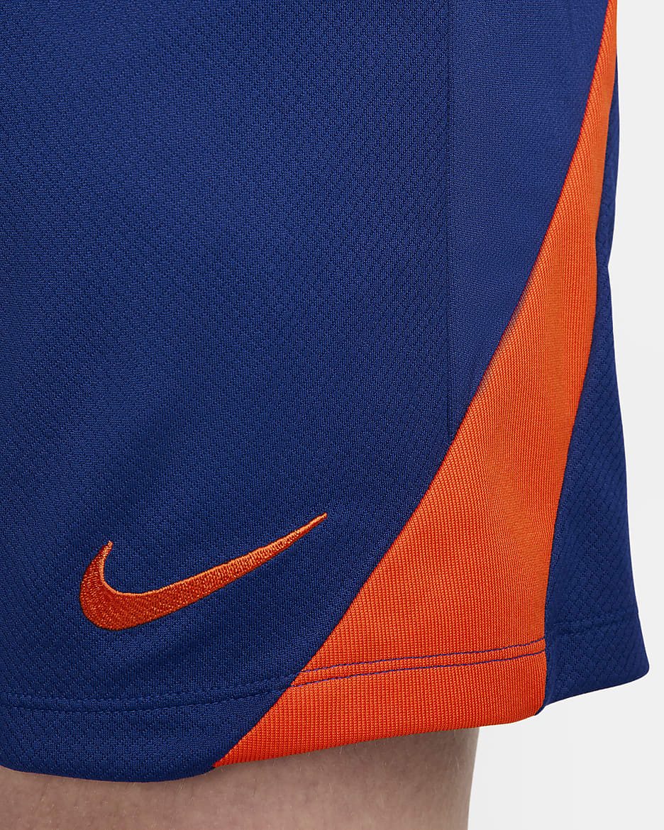 Netherlands Strike Men's Nike Dri-FIT Football Knit Shorts - Deep Royal Blue/Safety Orange/Safety Orange