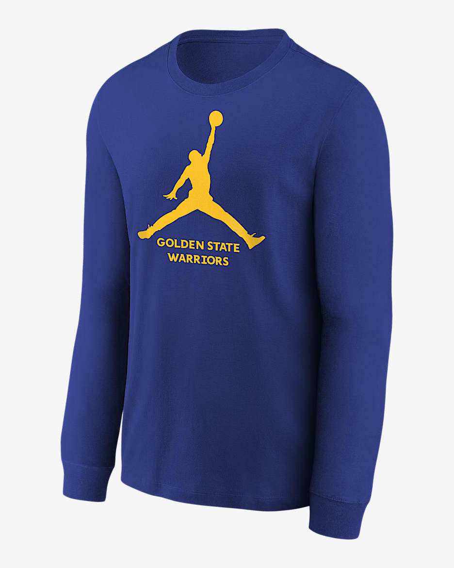 Golden State Warriors Essential Big Kids' Jordan NBA Long-Sleeve T-Shirt - Black